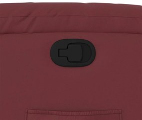 Poltrona reclinável couro artificial vermelho tinto