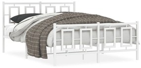 vidaXL Estrutura de cama com cabeceira e pés 140x200 cm metal branco