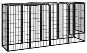 vidaXL Parque p/ cães c/ 10 painéis 50x100 cm aço revestido a pó preto