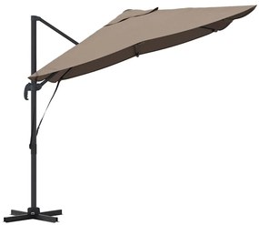 Guarda-Sol Cantilever Roma Taupe 352x251x260 cm de Alumínio