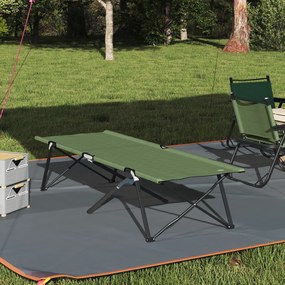 vidaXL Cama de Sol Dobrável com Bolsa de Transporte Tecido Oxford Verde Exército 600D