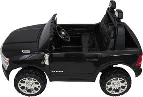 Jipe elétrico para Crianças 24V RAM 3500 Rodas de espuma EVA, assento Couro ecológico Preto
