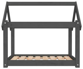 Cama para cães 81x60x70 cm madeira de pinho maciça cinza