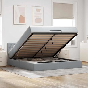 vidaXL Estrutura de cama otomana com colchão 180x200 cm cinzento claro