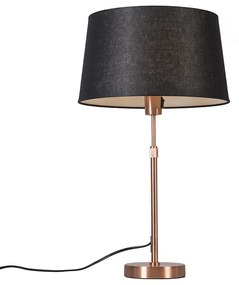 Candeeiro de mesa em cobre com abajur preto 35 cm ajustável - Parte Moderno