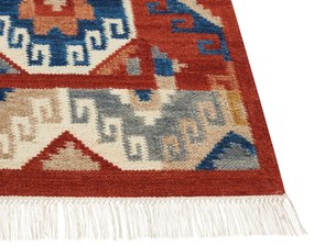 Tapete Kilim em lã multicolor 80 x 150 cm LUSARAT Beliani