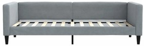 Sofá-cama com colchão 80x200 cm tecido cinzento-claro