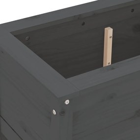 Vaso/floreira de jardim 82,5x40x39 cm pinho maciço cinzento