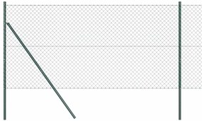 Conjunto de Postes de Cerca Verde 1.2 x 10 m Aço Galvanizado