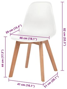 Cadeiras de jantar 4 pcs plástico branco