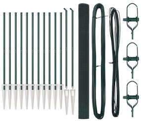 Conjunto de Poste de Cerca de PVC Conjunto de 2 Verde PVC
