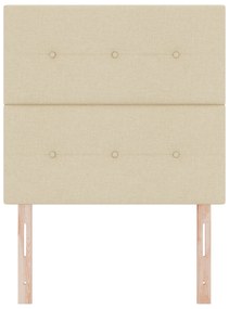 Cabeceira vidaXL Botão Estofada Creme 80 cm Tecido