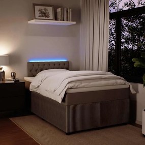 Cama boxspring c/ colchão 120x200 cm veludo cinzento-claro