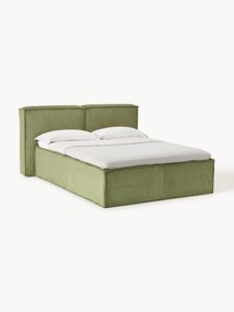 Cama de casal em bombazina Lennon