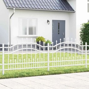 vidaXL Cerca de jardim Branco 115 cm Aço com Revestimento em Pó