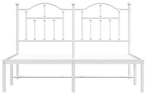 Estrutura de cama com cabeceira 150x200 cm metal branco