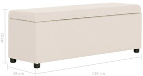 Banco c/ compartimento de arrumação 116 cm poliéster cor creme