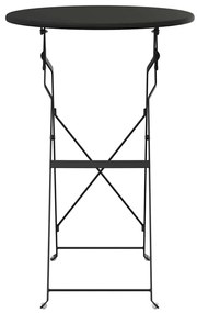 Mesa bistrô dobrável antracite Ø50x71 cm em aço revestido a pó