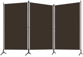 Divisória de quarto com 3 painéis 260x180 cm castanho