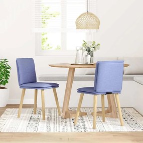 Cadeiras de jantar 2 pcs Jeans Tecido Azul