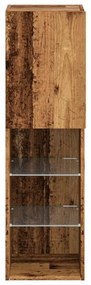 Móvel de TV com luzes LED 30,5x30x102 cm madeira velha