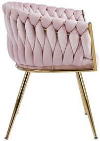 Cadeira Widny Golden Veludo - Rosa
