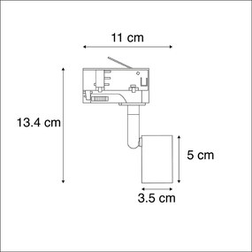 Foco de Trilho Preto para Trilho Trifásico GU10 50mm - Trifásico Jeany Moderno