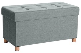 Banco dobrável com espaço de armazenamento | SONGMICS | 76 x 38 x 40 cm | cinzento | LSF16GYX.