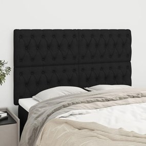 Cabeceira de cama 4 pcs tecido 80x7x78/88 cm preto