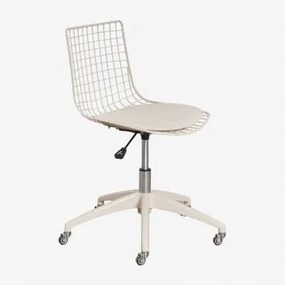 Cadeira De Escritório Em Aço Renee Tapioca Bege & Couro Sintético Tapioca Bege - Sklum