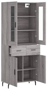 Armário alto 69,5x34x180 cm derivados de madeira sonoma cinza
