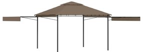 Gazebo toldo duplo extens. 3x3x2,75m 180g/m² cinza-acastanhado