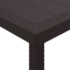 Conjunto de Jantar de 11 Peças com Almofadas Marrom Polirattan, Mesa p
