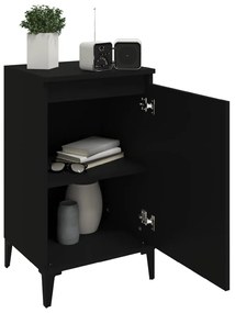Mesas de cabeceira 2pcs 40x35x70 cm derivados de madeira preto