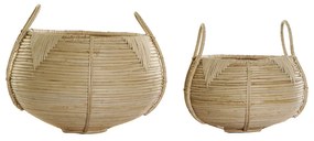 Conjunto de Cestas Dkd Home Decor Rotim Bali (2 Pcs) (25 X 25 X 22 cm) (35 X 35 X 37 cm)