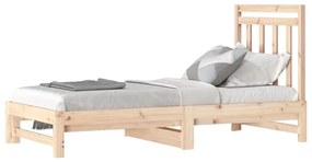 Estrutura sofá-cama de puxar 2x(90x190) cm pinho maciço