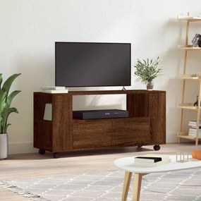 vidaXL Móvel TV 102x34,5x43 cm derivados de madeira carvalho castanho