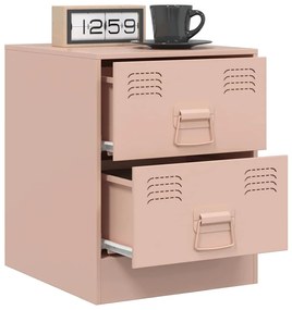 Mesa de cabeceira 34,5x39x44 cm aço rosa