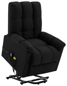 vidaXL Poltrona de massagens elevatória tecido preto
