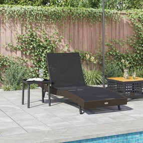 Espreguiçadeira com almofada -pessoa 2 pcs Castanho 40 x 40 x 40.5 cm