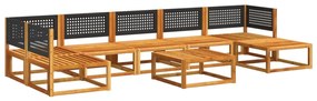 8 pcs conjunto de sofás de jardim com almofadões acácia maciça