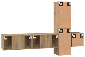 Conjunto de móvel de TV 5 pcs carvalho artisiano Médio