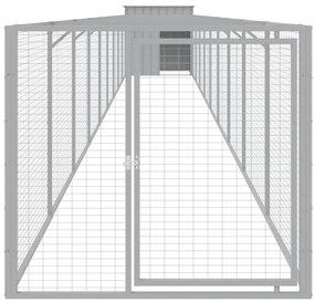 Casota p/cães c/parque 110x1017x110cm aço galvaniz. cinza-claro
