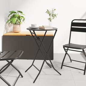 Mesa de Jardim Dobrável Antracite Ø50x72 cm Aço