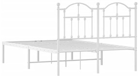 Estrutura de cama com cabeceira 120x200 cm metal branco