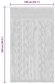 Cortina macramé 140x240 cm algodão antracite