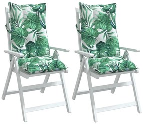 Almofadões p/ cadeira encosto alto 2 pcs tecido oxford folhas
