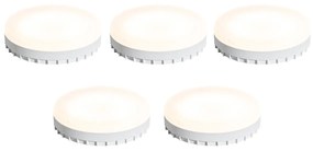 Conjunto de 5 lâmpadas LED GX53 reguláveis em 3 níveis 9W 900 lm 3000K