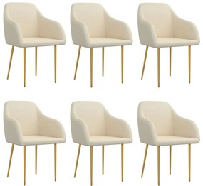 vidaXL Cadeiras de jantar 6 pcs veludo cor creme