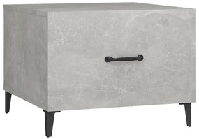 Mesas de centro + pernas de metal 2pcs 50x50x40 cm sonoma cinza